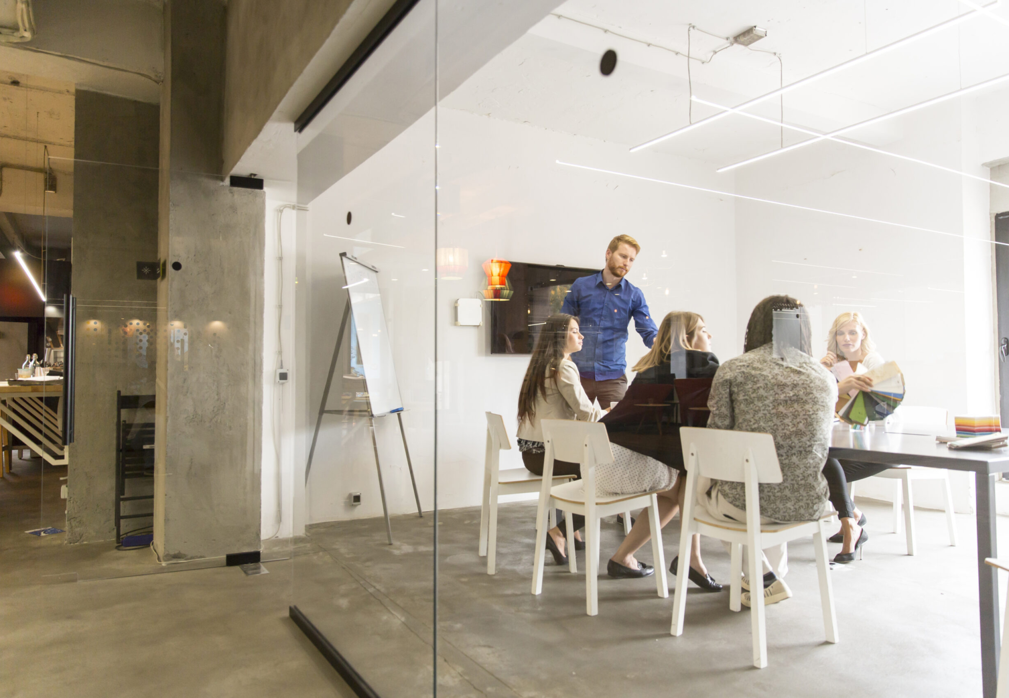 Multiethnic modern business team developing the company's strategy at the office